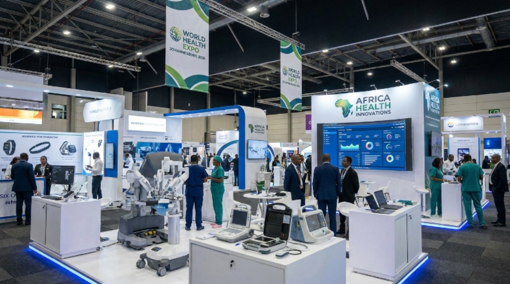 Medical devices and health technology on display at the World Health Expo Johannesburg 2026 exhibition floor