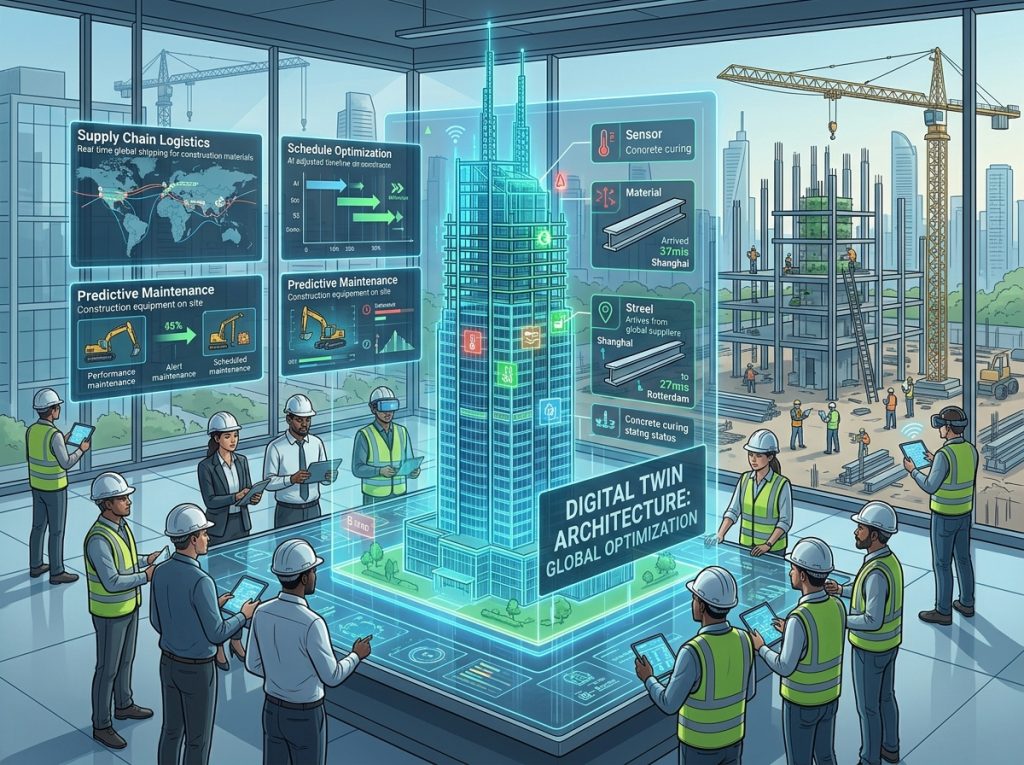 Digital Twin Architecture Optimizing Global Construction