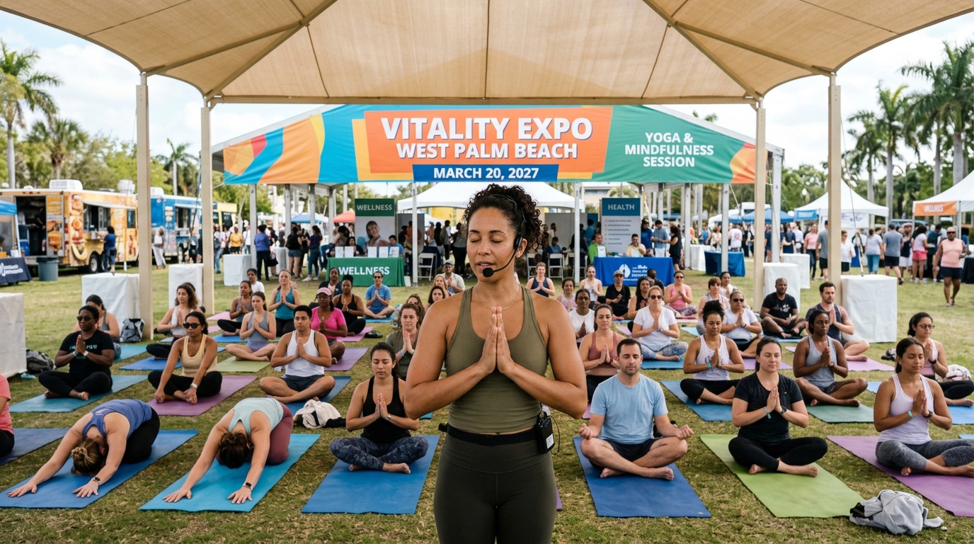 Yoga and mindfulness session at Vitality Expo West Palm Beach on March 20 2027